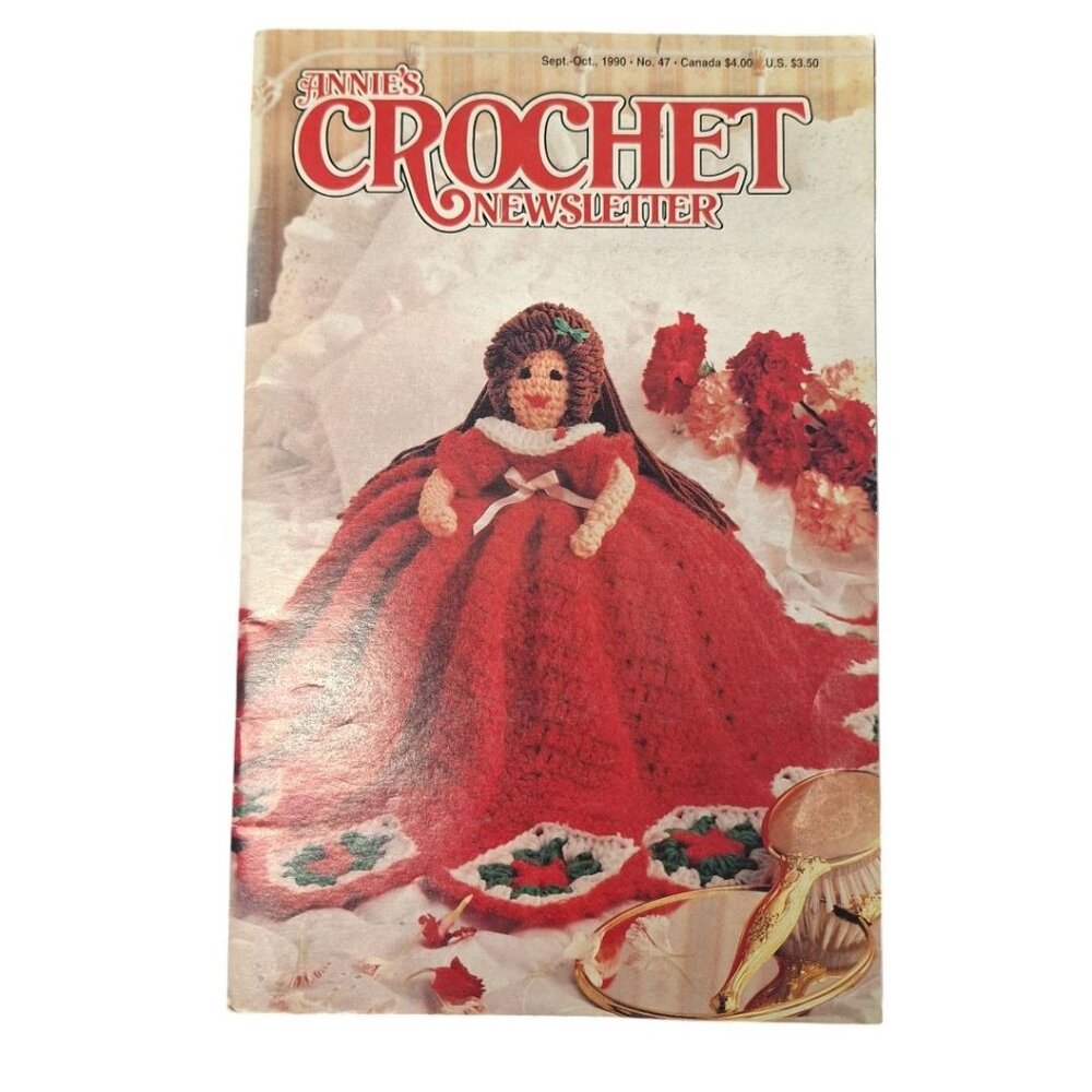 Annies Crochet Newsletter 1990 No 47 Doll Dress Crafting Hat Doily Afghan‎ Top